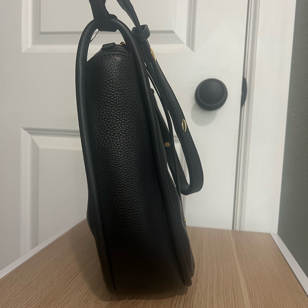 Black Leather Hobo Bag - Classic Everyday Shoulder Bag - Picture 10 of 14